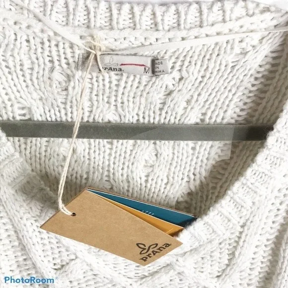 Prana patchwork sweater white size M nwt - Picture 8 of 13